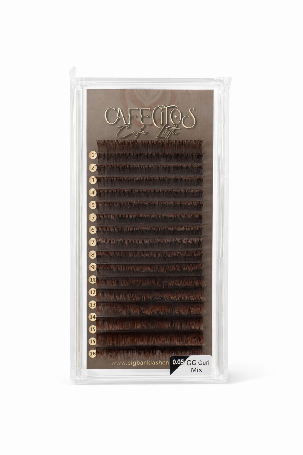 Cafecitos (brown lashes) mix trays 0.05